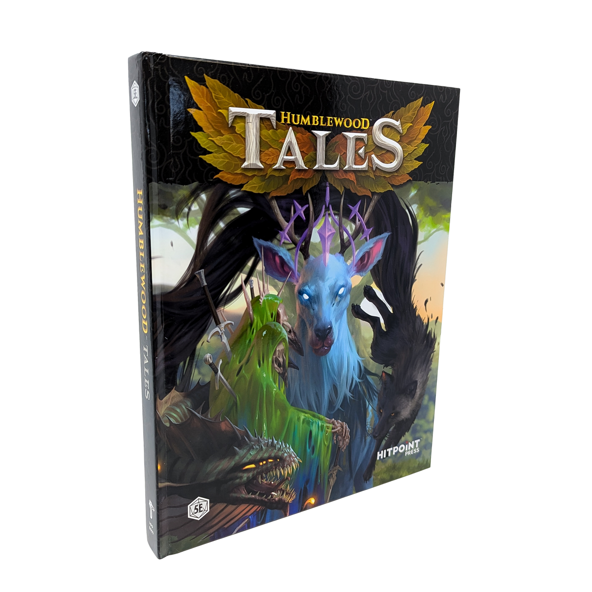 Cover of Humblewood Tales Adventure Book Expansion for 5e D&D, featuring illustrated fantasy creatures.